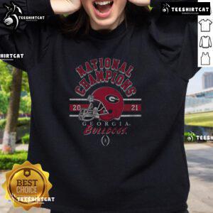 Premium Georgia Bulldogs 2021 CFP National Champions sweatshirt featuring team colors and logo for fans.