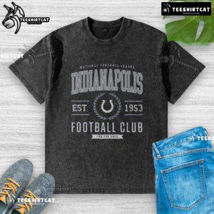 Premium Indianapolis Colts Football Club washed t-shirt in blue, featuring team logo and comfortable fit for fans.
