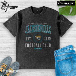 Premium Jacksonville Jaguars Football Club washed t-shirt in team colors, showcasing the logo and casual style.