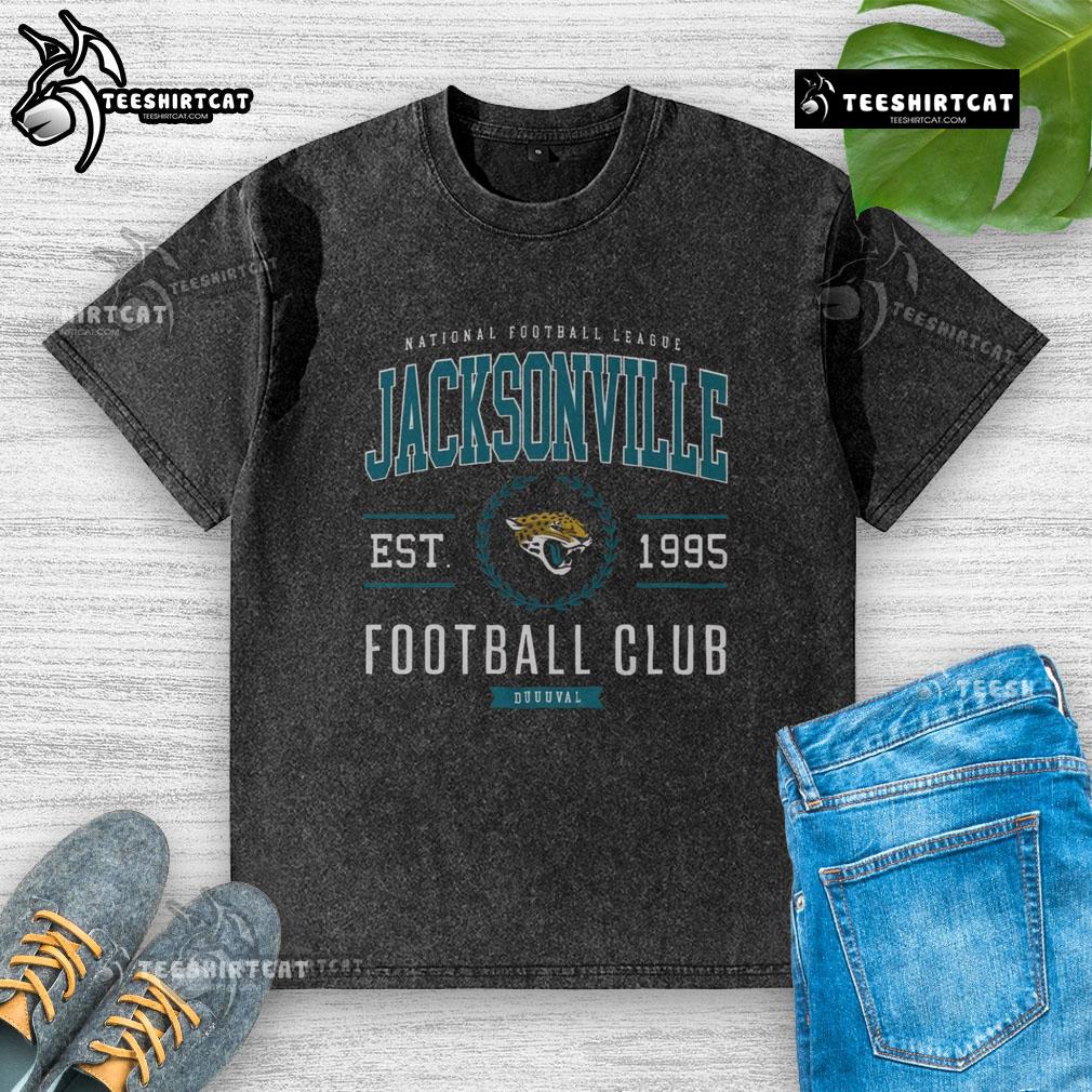 Premium Jacksonville Jaguars Football Club washed t-shirt in team colors, showcasing the logo and casual style.