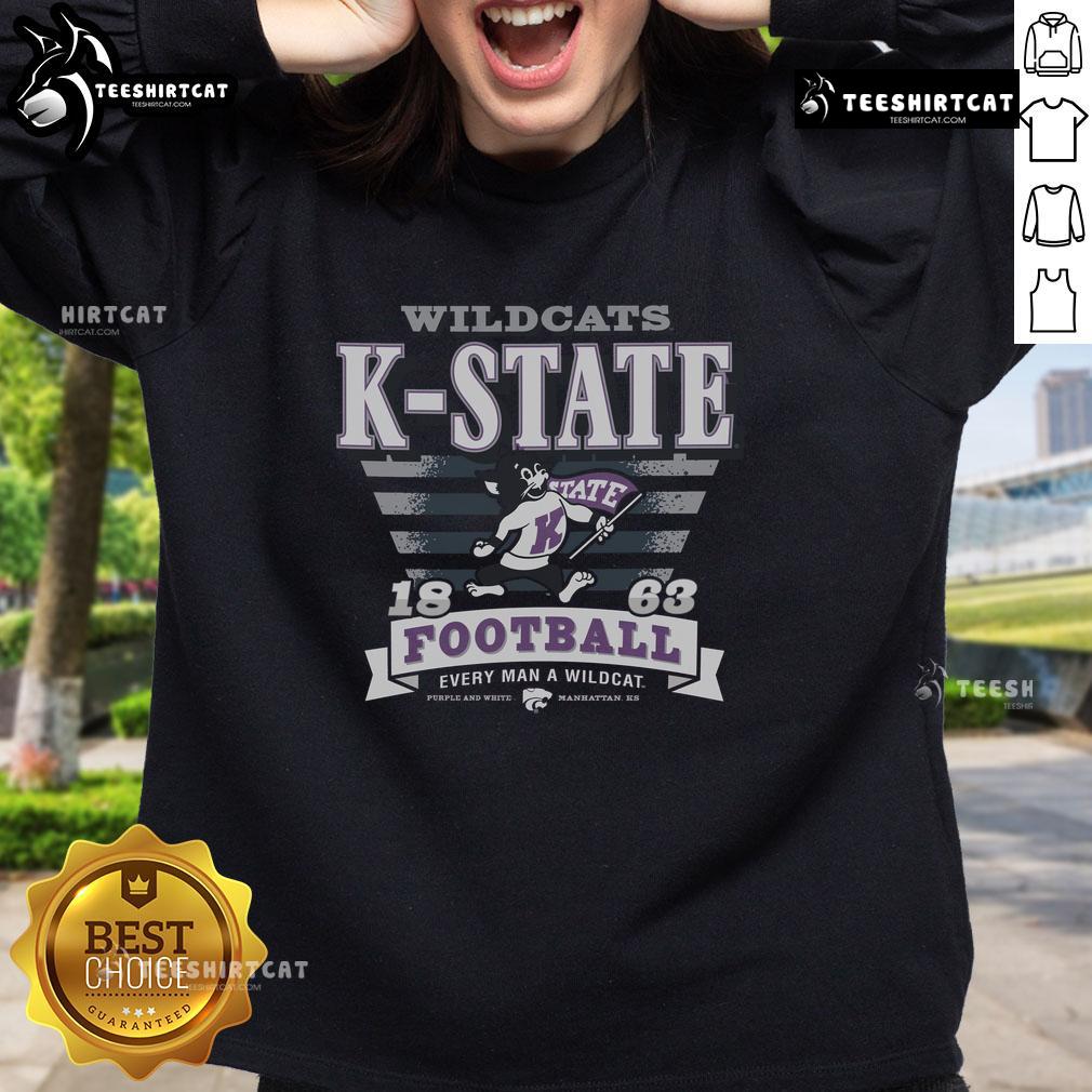 Premium Kansas State Wildcats Stripe Splash Sweatshirt featuring bold stripes and team logo for stylish game day wear.