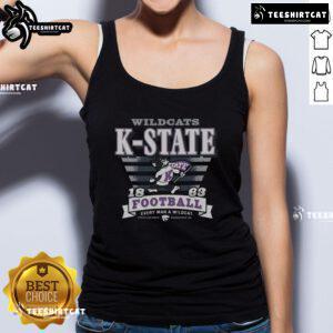 Alt Text: Premium Kansas State Wildcats Stripe Splash Tank Top featuring vibrant stripes and team logo for stylish fan wear.