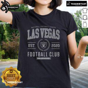 Alt Text: Premium Las Vegas Raiders Football Club ladies tee featuring team logo and stylish design for female fans.