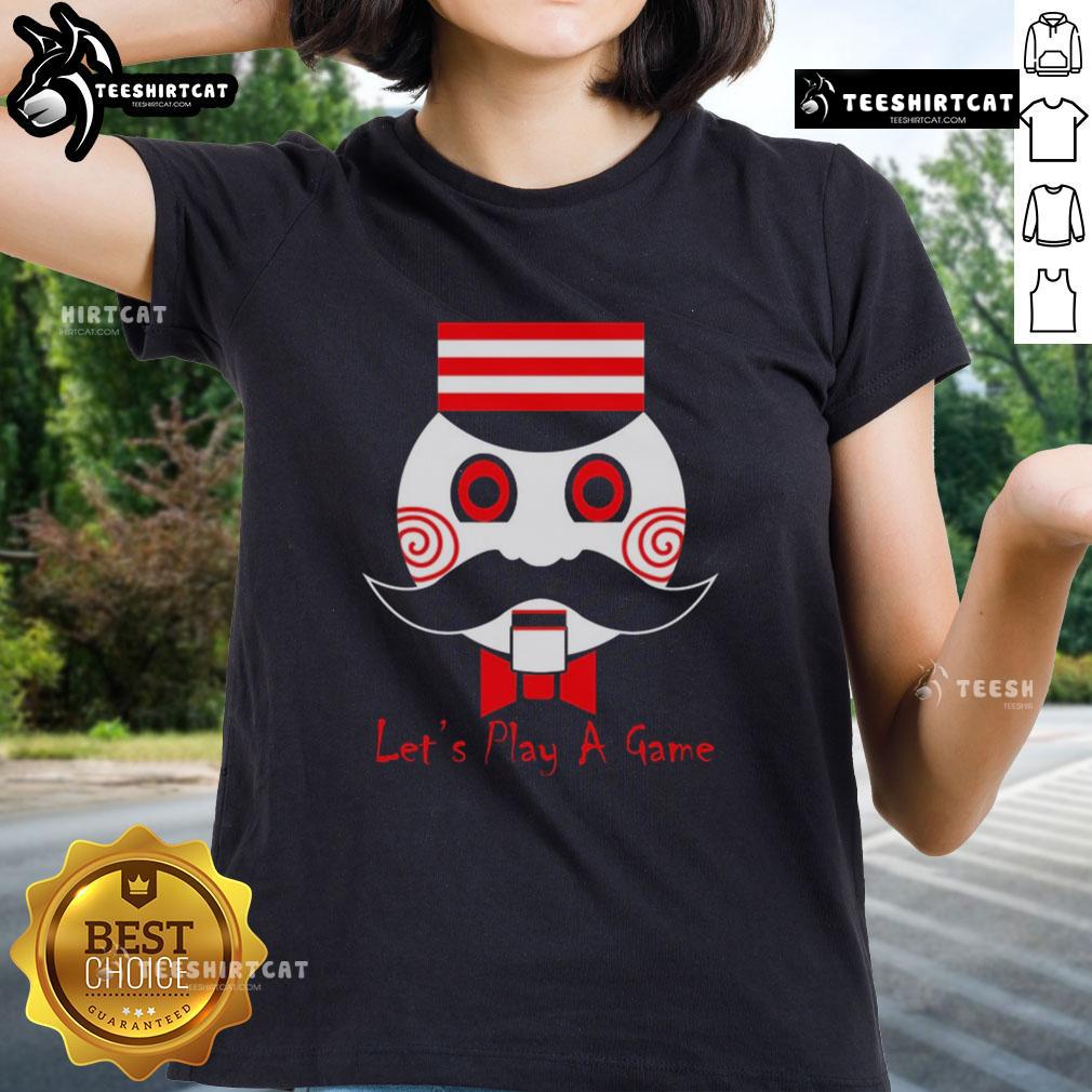Premium Lets Play A Game Saw Movie Ladies Tee featuring a stylish design inspired by the iconic horror film.