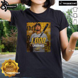 Premium Luis Arraez San Diego Padres MLB 1000 Career Hits signature poster on a stylish ladies tee.