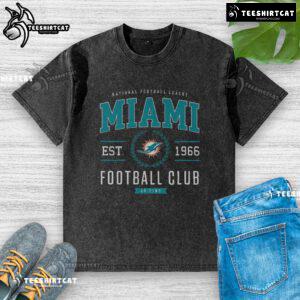 Premium Miami Dolphins Football Club washed t-shirt in vibrant colors, perfect for fans and casual wear.