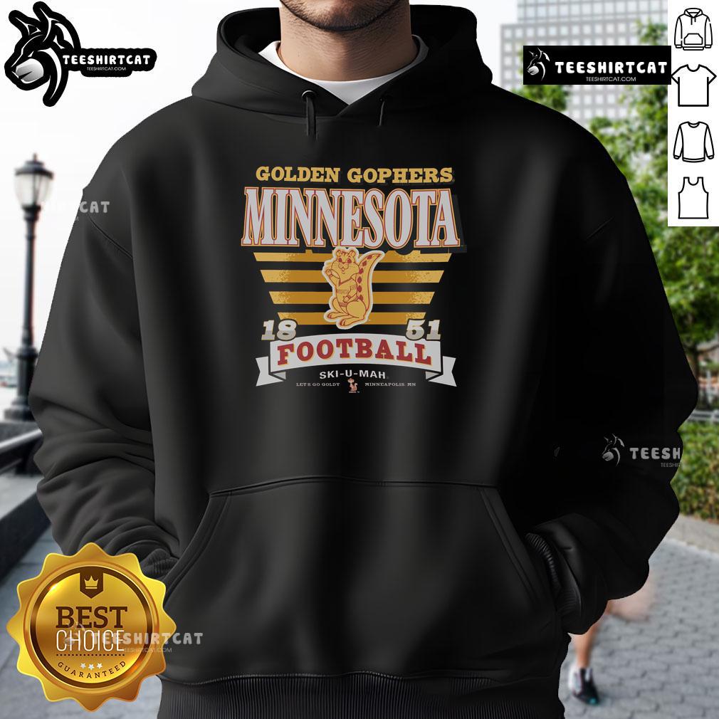 Alt Text: Premium Minnesota Golden Gophers Vintage Stripe Splash Hoodie featuring a stylish design and vibrant team colors.