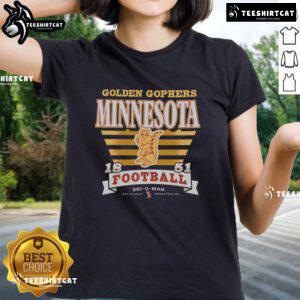 Premium Minnesota Golden Gophers vintage stripe splash ladies tee featuring a stylish design for fans.