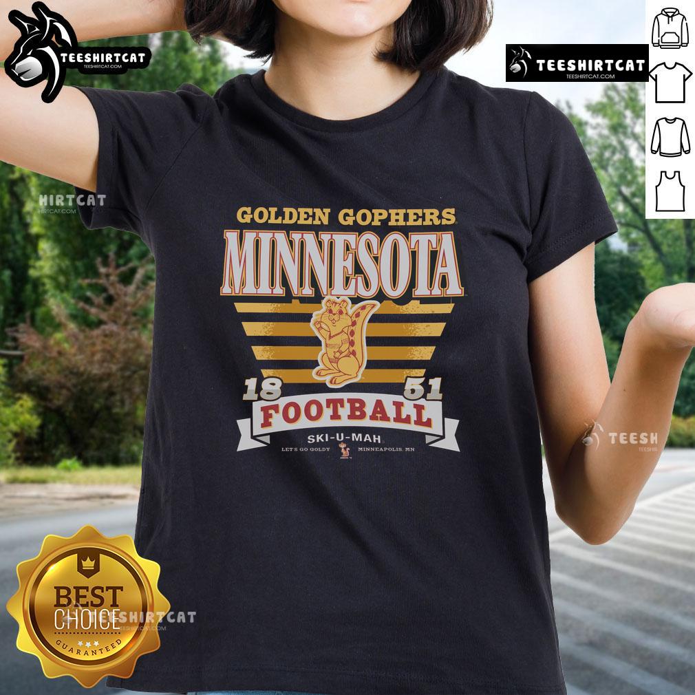 Premium Minnesota Golden Gophers vintage stripe splash ladies tee featuring a stylish design for fans.