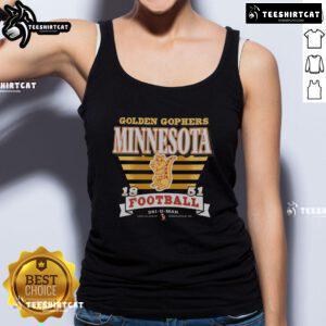 Premium Minnesota Golden Gophers vintage stripe splash tank top featuring bold team colors and classic design.