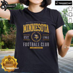 Premium Minnesota Vikings Football Club Ladies Tee featuring vibrant team colors and stylish design for female fans.