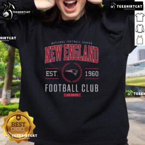 Premium New England Patriots Football Club sweatshirt in navy blue, featuring the team's logo and comfortable fit.
