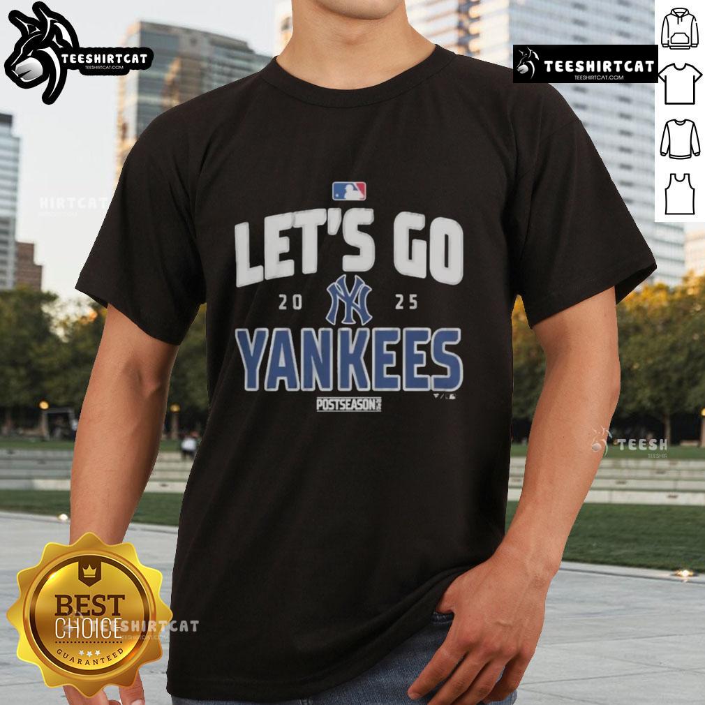 Premium New York Yankees Baseball 2025 Postseason Lets Go Team T-Shirt featuring team logo and vibrant design.