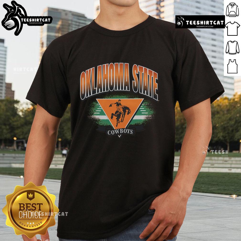 Premium Oklahoma State Cowboys Vintage Arena Fade T-Shirt featuring a stylish faded design and team logo for fans.