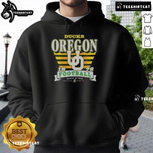 Premium Oregon Ducks Stripe Splash Hoodie featuring vibrant team colors and stylish design for fans.