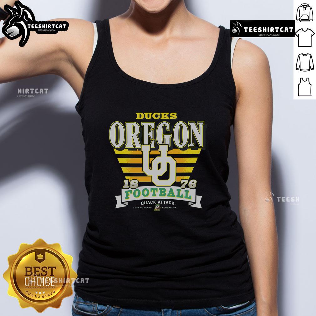 Premium Oregon Ducks Stripe Splash Tank Top featuring vibrant colors and team logo, perfect for game day or casual wear.