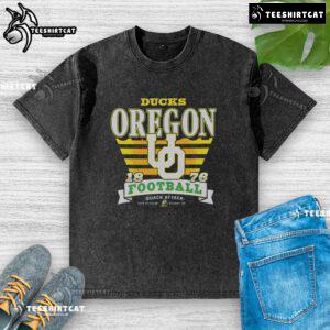 Premium Oregon Ducks Stripe Splash Washed T-Shirt featuring vibrant colors and a stylish design for fans.