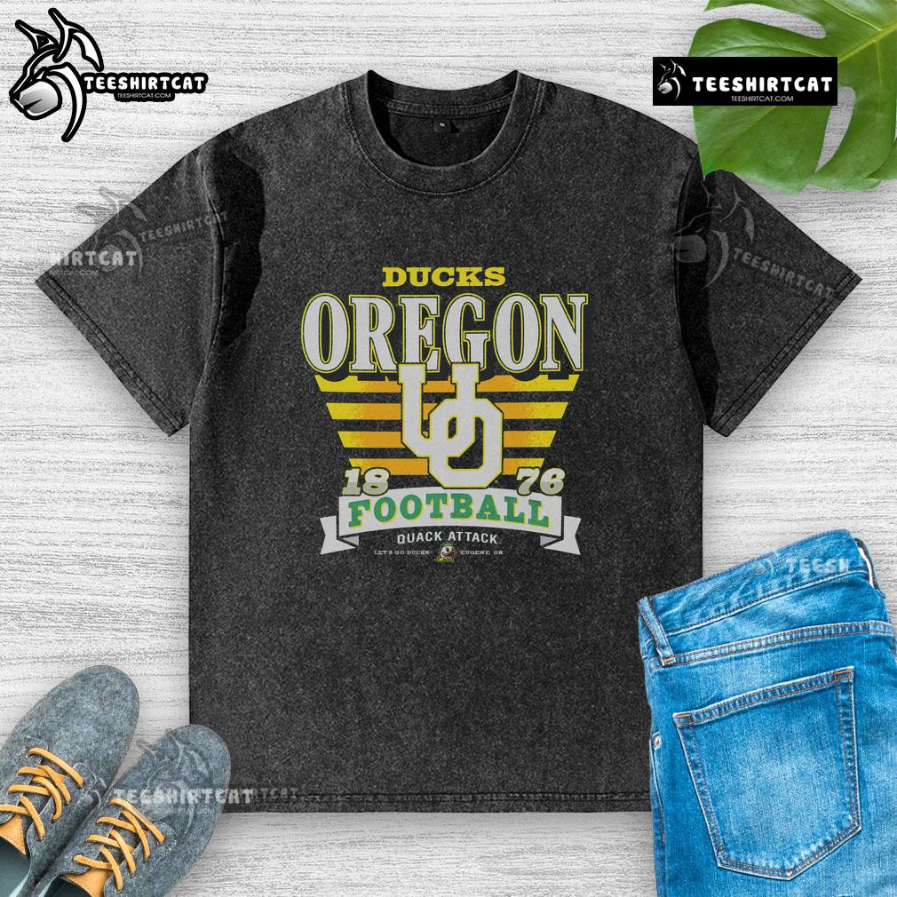 Premium Oregon Ducks Stripe Splash Washed T-Shirt featuring vibrant colors and a stylish design for fans.