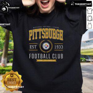 Premium Pittsburgh Steelers Football Club sweatshirt in black with team logo, perfect for fans and game day wear.