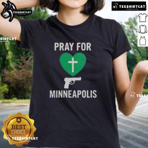 Premium Pray For Minneapolis Annunciation Catholic School Ladies Tee featuring a stylish design for school spirit.