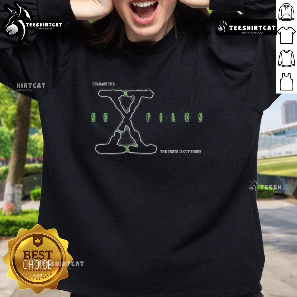 Premium release S3x Files sweatshirt featuring 'The Truth Is Out There' slogan in stylish design.