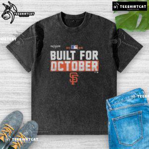 Premium San Francisco Giants 2025 MLB Postseason 'Built For October' washed t-shirt featuring team logo and stylish design.