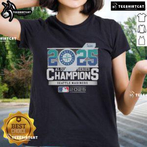 Premium Seattle Mariners 2025 MLB Postseason AL Division Series Champions ladies tee showcasing team pride and style.