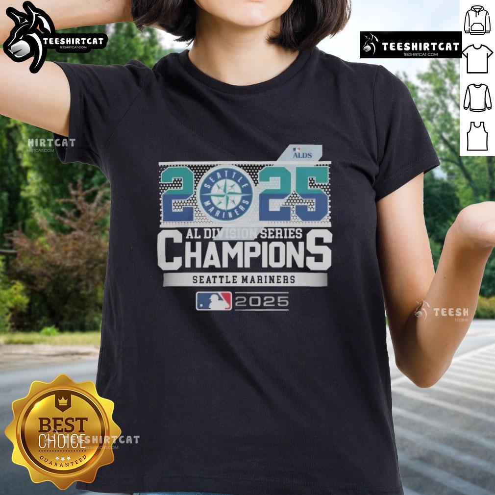 Premium Seattle Mariners 2025 MLB Postseason AL Division Series Champions ladies tee showcasing team pride and style.