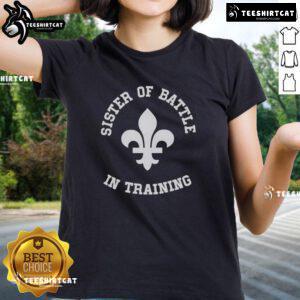 Premium Sister of Battle in Training Ladies Tee featuring a stylish design for female gamers and Warhammer enthusiasts.