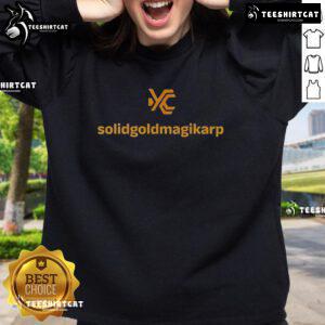 Alt Text: Premium Solid Gold Magikarp logo sweatshirt featuring a vibrant design, perfect for Pokmon fans and collectors.