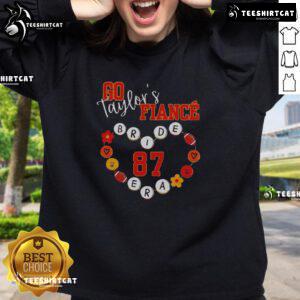 Alt Text: Premium Swift Travis Engagement sweatshirt for brides, featuring football number 87 design, perfect for Taylor fans.