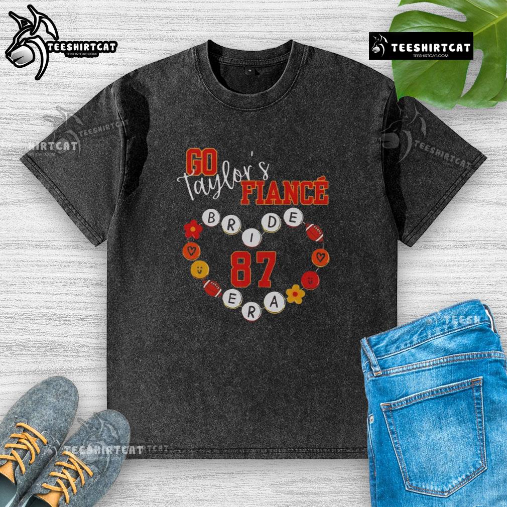 Alt Text: Premium Swift Travis Engagement Go Taylors Fiance Bride Era Football Number 87 Washed T-Shirt for fans