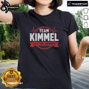 Premium Team Kimmel Lifetime Member ladies tee in soft fabric, showcasing stylish design for dedicated fans.