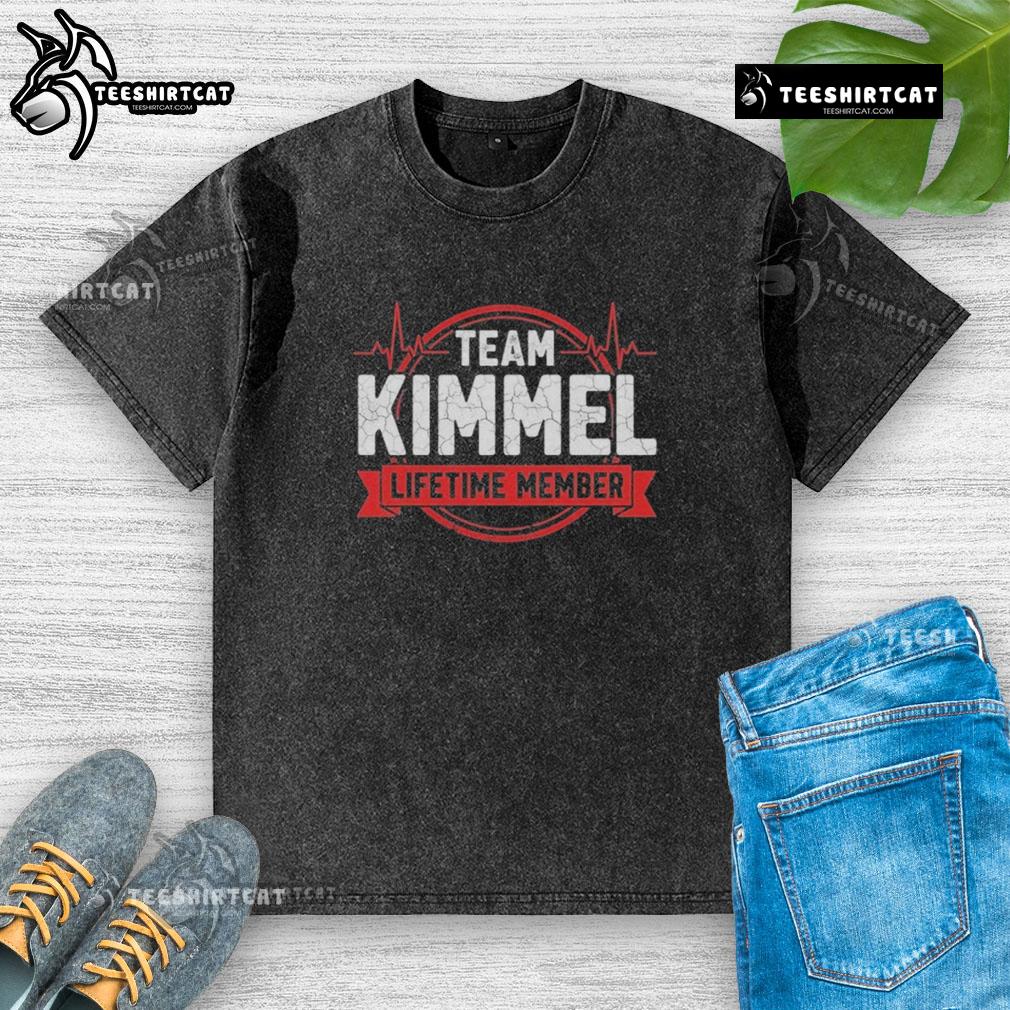 Premium Team Kimmel Lifetime Member washed t-shirt in soft fabric, perfect for casual wear and loyal fans.
