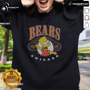 Premium The Simpsons Bart X Chicago Bears sweatshirt featuring vibrant graphics and a cozy design for fans.