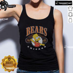 Alt Text: Premium The Simpsons Bart X Chicago Bears tank top featuring vibrant graphics and a stylish design for fans.