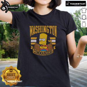Premium The Simpsons Bart X Washington Commanders ladies tee featuring a vibrant design and comfortable fit for fans.