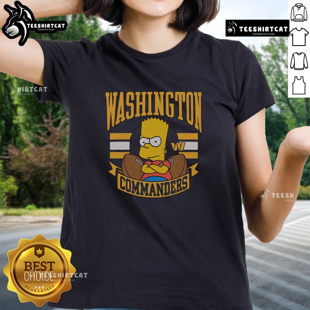 Premium The Simpsons Bart X Washington Commanders ladies tee featuring a vibrant design and comfortable fit for fans.