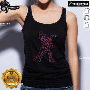 Premium Travis Kelce and Taylor TNT neon lights tank top showcasing vibrant design, perfect for fans and stylish wear.