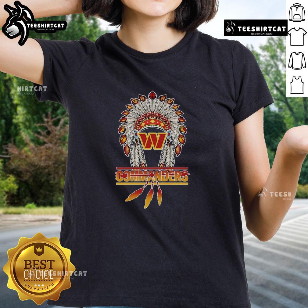 Premium Washington Commanders Football Native American Ladies Tee in stylish design, perfect for fans and casual wear.