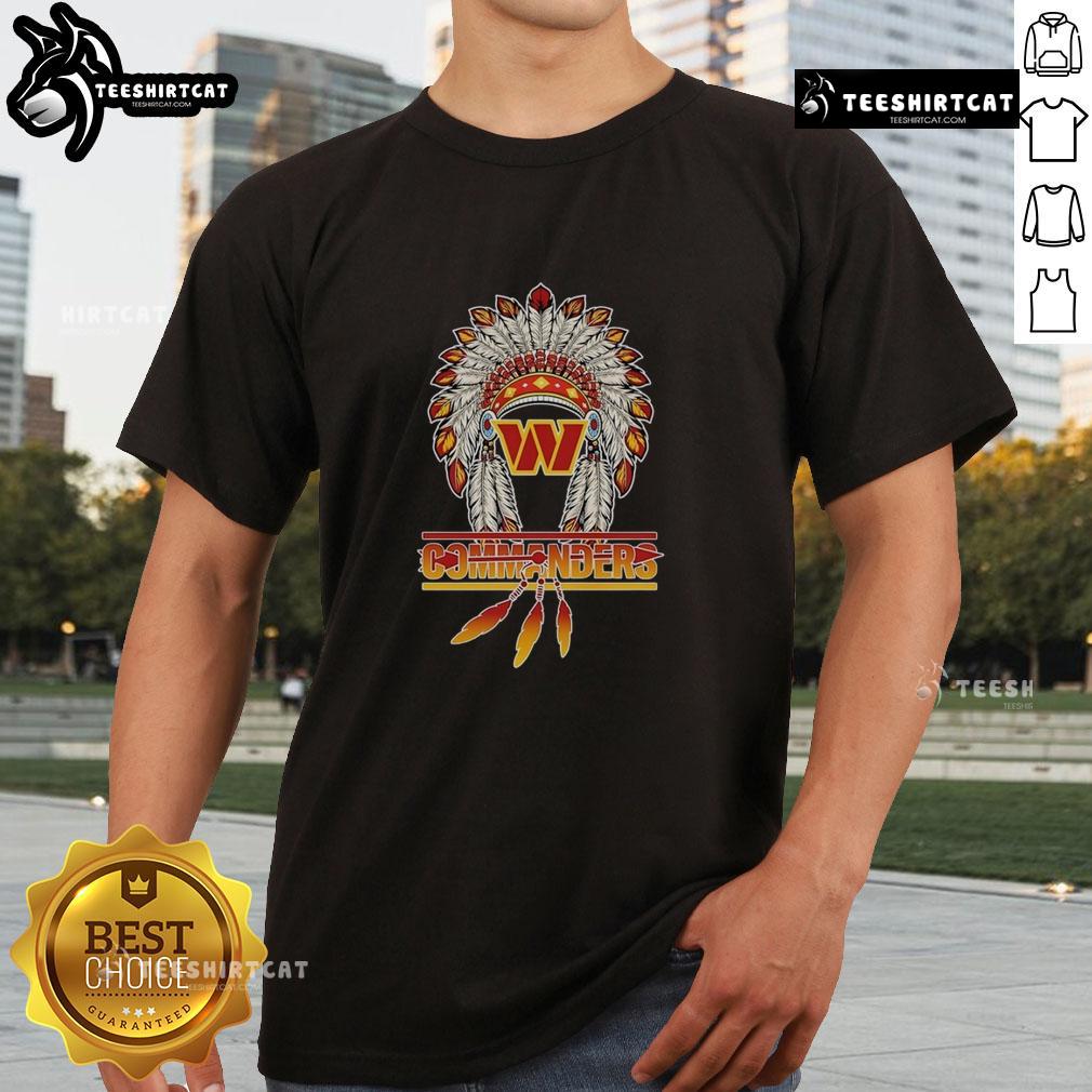Alt Text: Premium Washington Commanders Football Native American T-Shirt featuring a vibrant design and comfortable fit for fans.