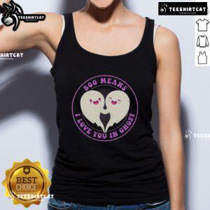 Pretty Boo Means I Love You In Ghost Cute Tank Top featuring a playful ghost graphic and vibrant colors for Halloween.