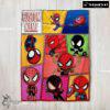 Pretty Chibi Spider Man Characters Collage Blanket Fleece Customized Blanket