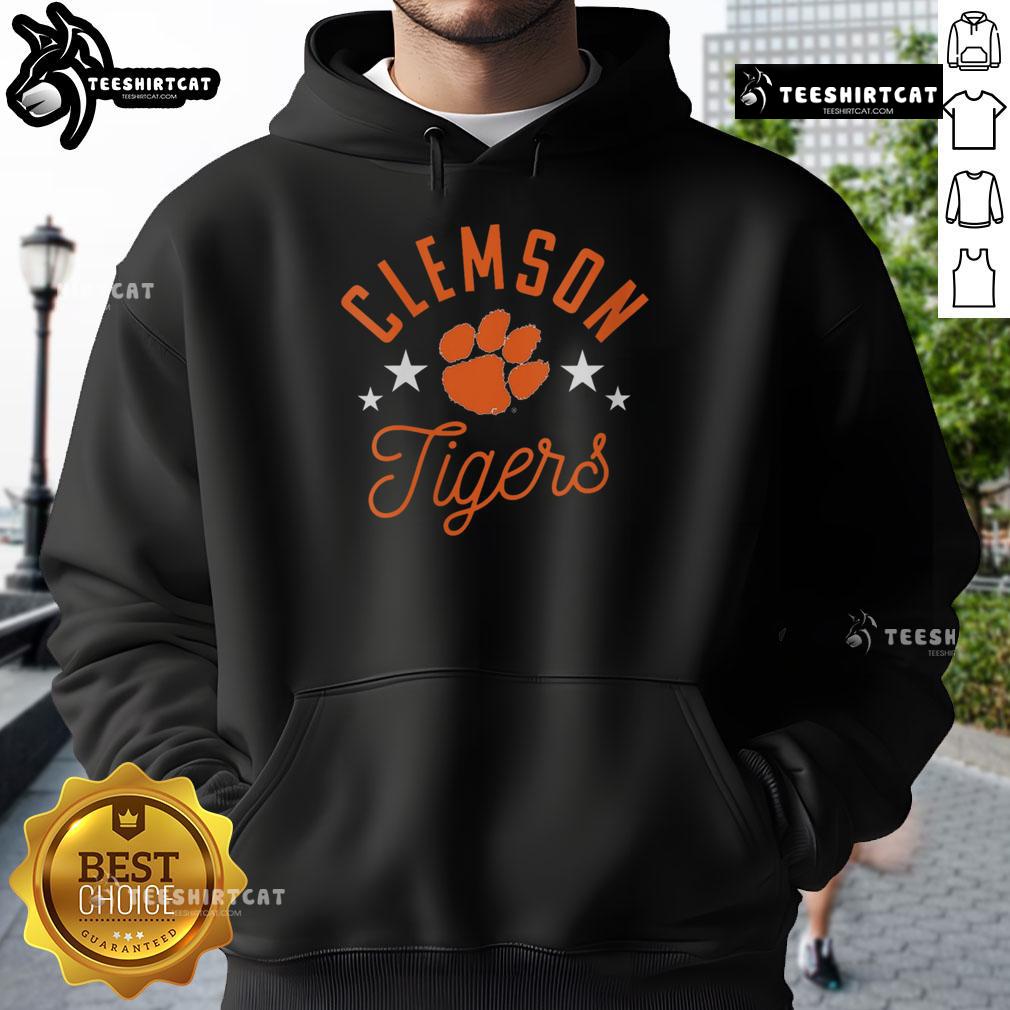 Cozy Pretty Clemson Tigers Paws Hoodie featuring vibrant paw prints, perfect for fans of Clemson University.