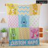 Pretty Colorful Care Bears Patchwork Blanket Fleece Customized Blanket