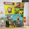 Pretty Curious George Ted Shackleford Blanket Fleece Customized Blanket