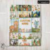 Pretty Cute Forest Animals Collage Whimsical Blanket Fleece Customized Blanket