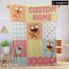 Pretty Disney Kiff Chatterley & Barry Buns Pattern Blanket Fleece Customized Blanket