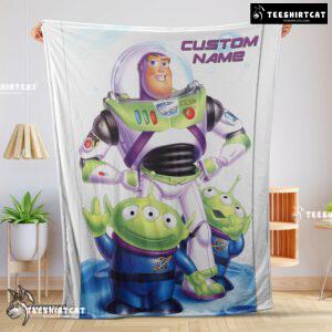 Pretty Disney Pixar Buzz Lightyear And The Little Green Men Fleece Customized Blanket