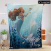 Pretty Disney The Little Mermaid Ariel Princess Fleece Family Princess Customized Blanket